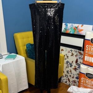 Elegant Black Sequin pants size 9/10 woman